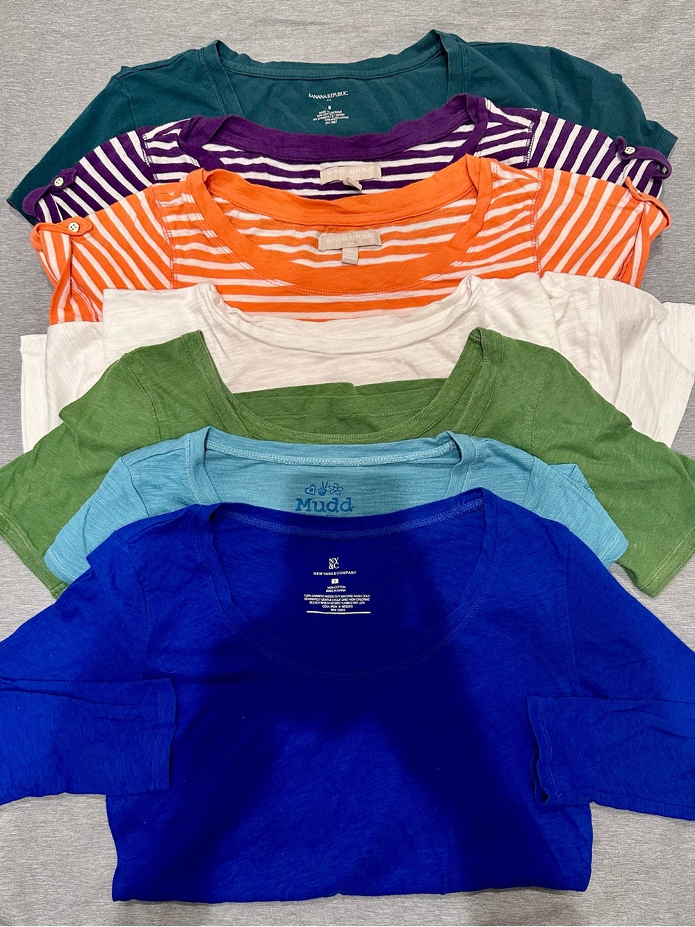 Mix of Women's Scoop Neck Tees in Bright & Neutral Colors